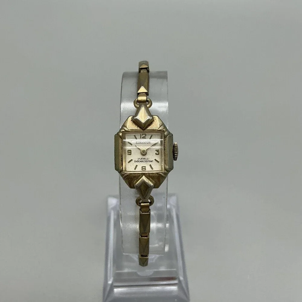 Vintage Kingston Womens Watch 16mm Cream Dial Gold Tone 17 Jewels Manual